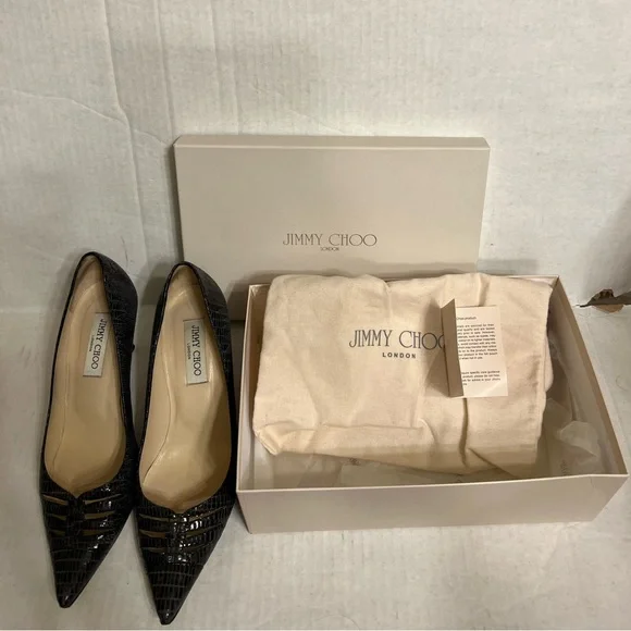 JIMMY CHOO Embossed Lizard Pumps - Picture 12 of 16